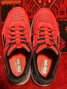Skechers Red and Black Slip-On Athletic Shoe